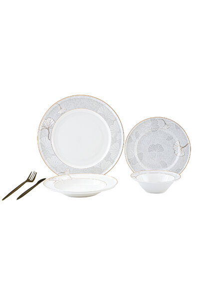 Bien Servi طقم عشاء مطبوع بتصميم عصري مكون من 16 قطعة