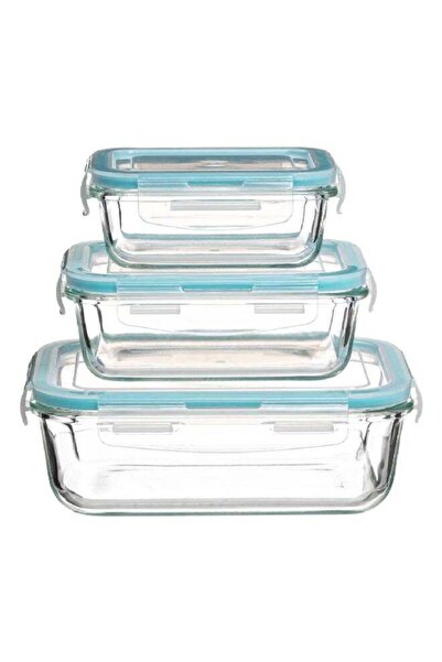 Five Simply Smart 3-Piece Clipeat PM Heat-Resistant Rectangular Glass Lunch B...