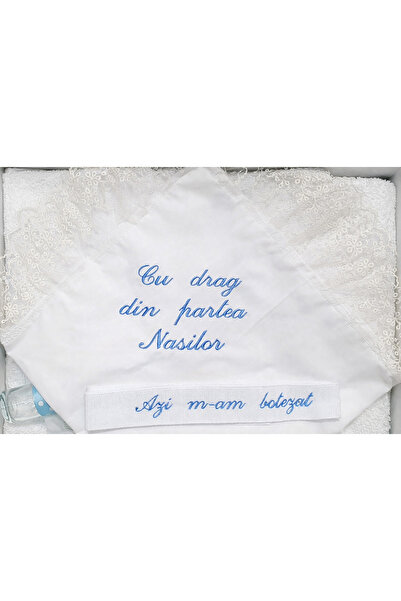Dany Kids Fashion Trusou botez cu dantela - broderie bleu