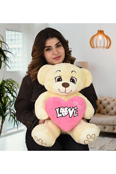 Özgüner Oyuncak هدية خاصة لصديقة على شكل دمية دب قطيفة كبيرة مع قلب مكتوب علي...
