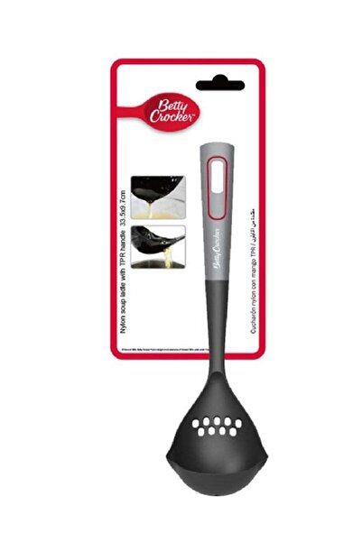 BETTY CROCKER High-Quality Nylon Soup Ladle with Non-Slip Thermoplastic Rubbe...