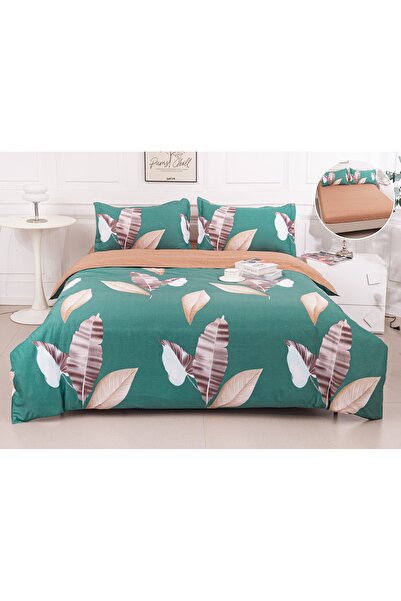 CHIRASO 4-Piece Bedding Set, Satin Cotton, Fitted Sheet 180x200cm Duvet Cover...