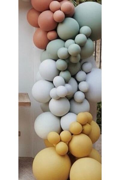 Çemrek Süs Parti Ginger Mold Green Burnt Orange Balloon Chain Set of 100