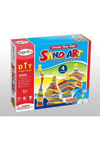 JADE مجموعة أدوات فن الرمل - مجموعة أدوات حرفية لفن الرمل - 4 زجاجات مع 6 ألو...