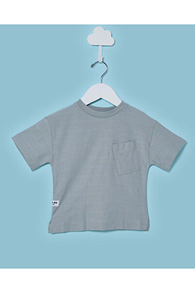 REDTAG Infant Boys Green Striped T-shirt