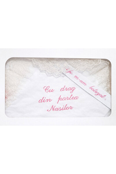 Dany Kids Fashion Βαπτιστικό φόρεμα με δαντέλα - ροζ κέντημα