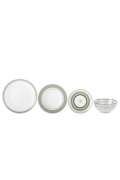 Bien Servi طقم عشاء من البورسلين عالي الجودة من وادي مكون من 16 قطعة