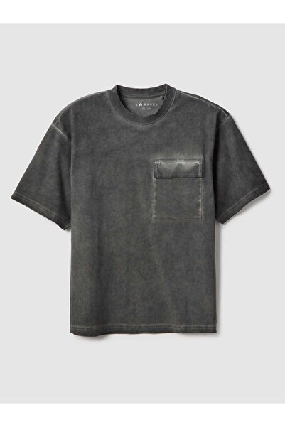 Ovs Grey pure cotton regular fit T-shirt with pocket