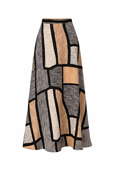 Eight Fashion Γυναικεία ψηλόμεση φούστα με γεωμετρικό σχέδιο από βισκόζη