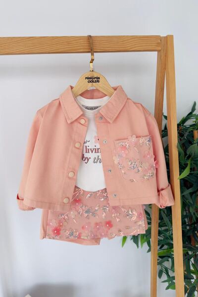 Minigimin Cicileri Set 3 piese pentru fetițe cu fustă și pantaloni scurți cu ...