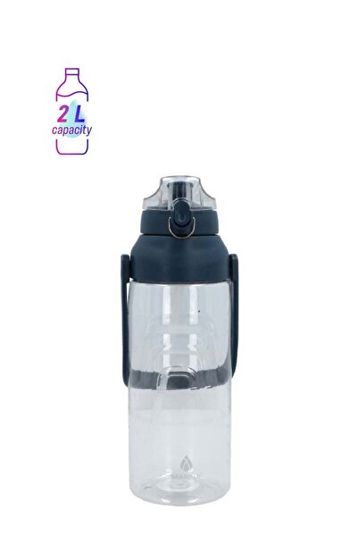 manna زجاجة مياه تشوجر XL خالية من مادة BPA مع مقبض، لون شفاف وأزرق داكن، سعة...