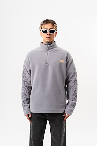 Respire Jachetă oversize din fleece cu jumătate de fermoar FFB pentru bărbați...