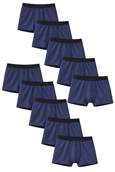 freemen Boys' Cotton Slim Fit Breathable Boxers 10-Pack Navy Blue-Navy Blue