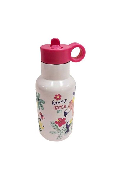 Parfait زجاجة ماء مزدوجة الجدار مطبوع بطبعة فلامنجو استوائي للأطفال