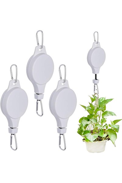 Arabest 4 PCS Retractable Plant Hangers, Heavy Duty Plant Pulleys for Hanging...