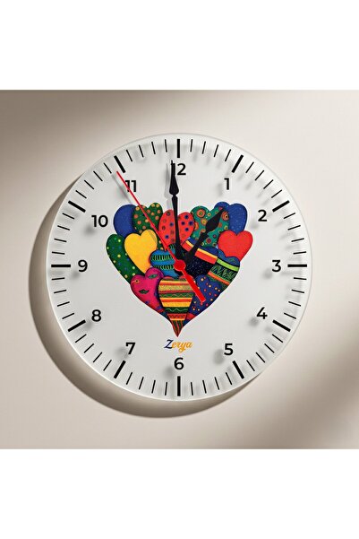 ZERYA Ceas de perete cu design special în formă de inimă pentru îndrăgostiți