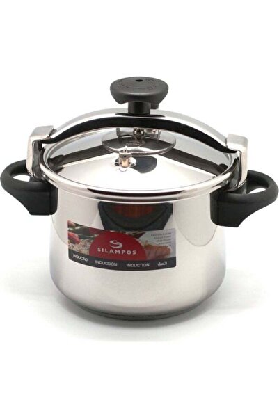 SİLAMPOS 8Liters Stainless Steel Pressure Cooker with Basket Silver