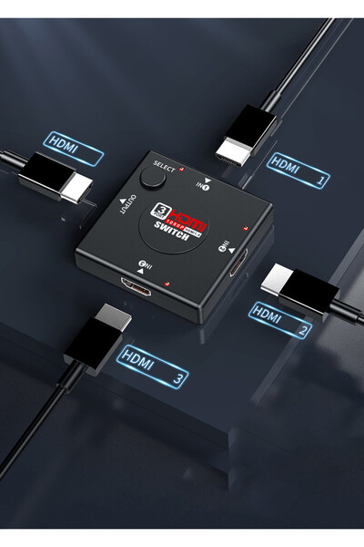 Generic Switch HD Hub with 3 Ports - Full HD with Switch Button - Compatible ...