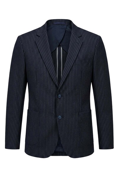 Cacharel Erkek Slim Fit Çizgili Ceket - Lacivert