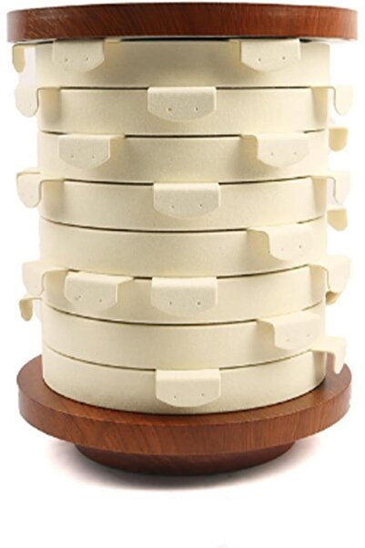 Arabest Wooden earring jewelry stand, creative rotating multi-layer jewelry d...