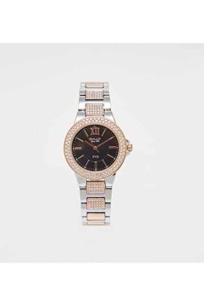 Omax Women's Silver and Gold Analog Wrist Watch