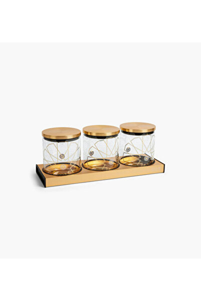 Otantik 4-Piece Decorative Jar with Tray Set