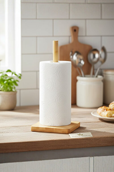 Homerest Bamboo Paper Towel Holder – Stylish and Natural Design with Non-Slip...
