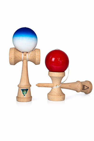 GIA'S WORLD Set of two Krom kendamas - 1 rubberized plus one glossy