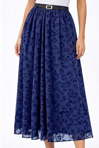 bm bessomoda fashion boutique Fusta din tul flocat, căptușită și cu curea