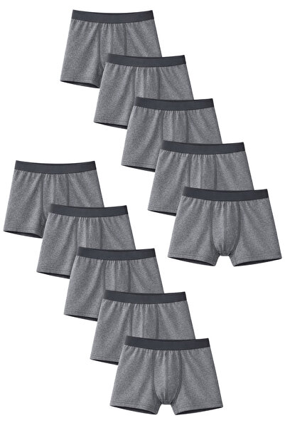 freemen Boys' Cotton Slim Fit Breathable Boxers 10-Pack Anthracite-Anthracite