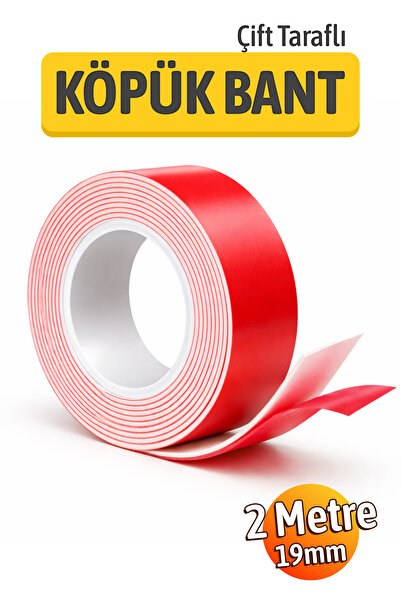 Badem10 (1 Adet) Çift Taraflı İz Bırakmayan Beyaz Köpük Bant Çivi Gerektirmey...