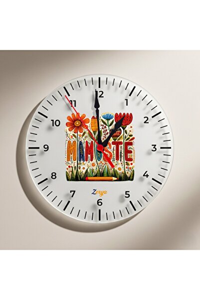 ZERYA Ceas de perete cu inscripția Kurtçe Mamoste, special conceput pentru pr...