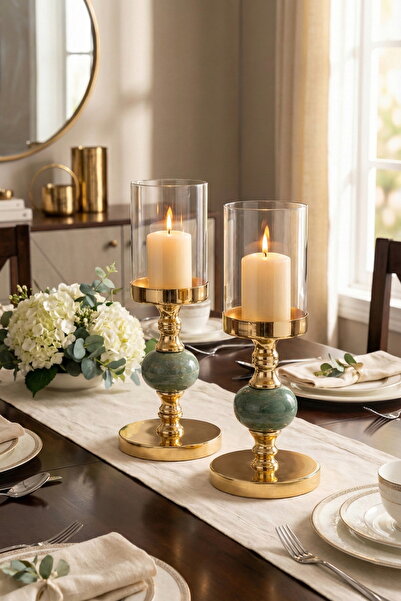 AbajurAksesuar Blinkoza Sarı İkili Mumluk