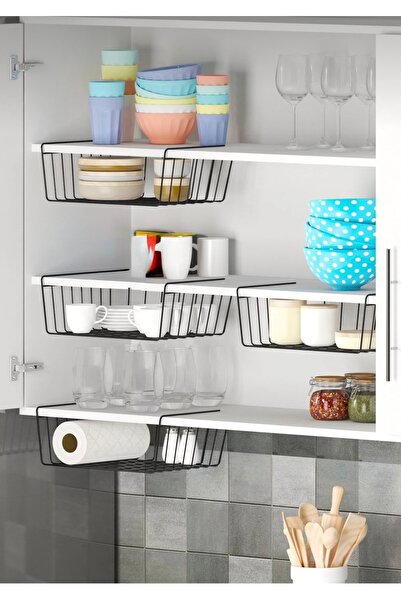 BUSEMSİ HOME In-Cabinet Kangaroo Shelf Steel Basket Hanging Shelf Organizer B...