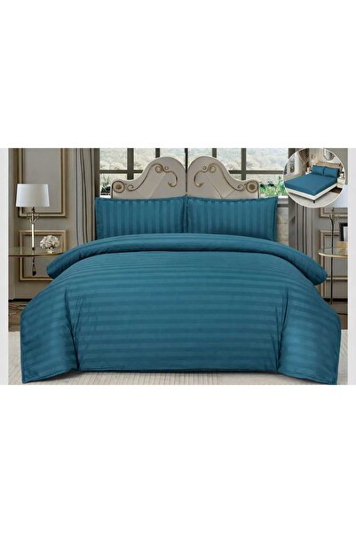 ANATOLIATEKSTILE Set Lenjerie de Pat Premium DAMASC, 4 piese, Cearșaf cu Elas...