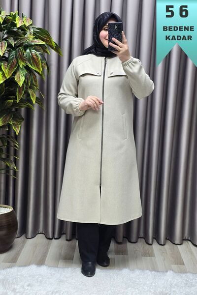 Elmas Tesettür Women's Clothing Plus Size Leaf Patterned Sleeves with Elastic...