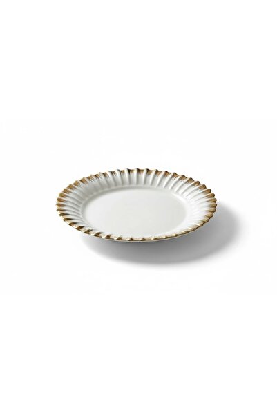 MD MİMOZA DEKOR Line Gold Round Presentation Plate / Tableware / Round / Serv...