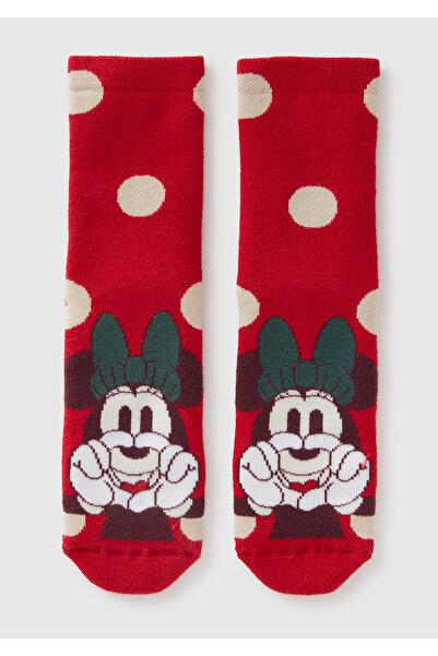 United Colors of Benetton Boy's Red Disney Printed Towel Socks