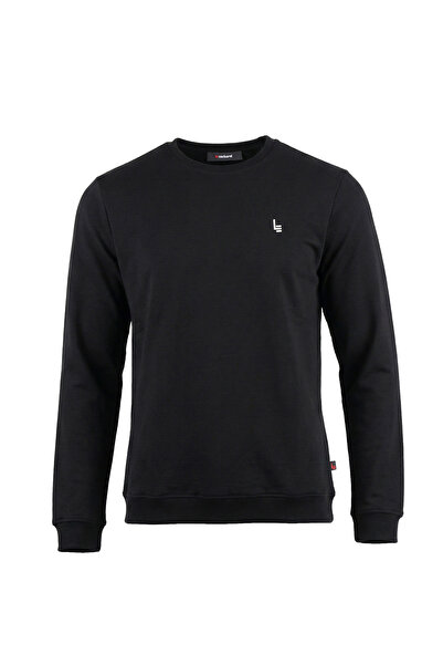 Cacharel Erkek Sırt Baskılı Bisiklet Yaka Sweatshirt - Siyah