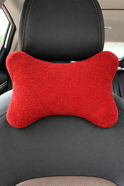 Yastıkland KIRMIZI PELUŞ ARAÇ BOYUN YASTIĞI