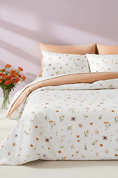 Rivaİstanbul Set cuvertură de pilota dublă cu flori moi din bumbac
