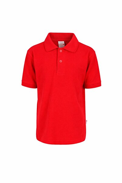 Baran Işık Children's Solid Color Short Sleeve Polo Collar T-Shirt