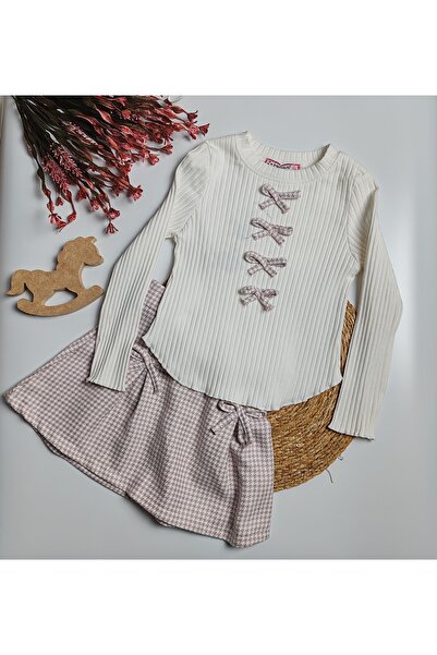 moda rüyası Cream Color Girls' Skirted Top and Bottom Set – Ages 2-7