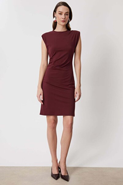 ON Drapeli Kolsuz Midi Elbise