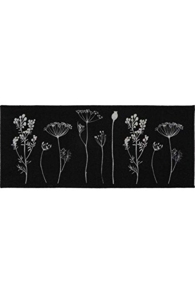 Luance Herbier Wildflowers Printed Rectangular Kitchen Mat Black and White 50...