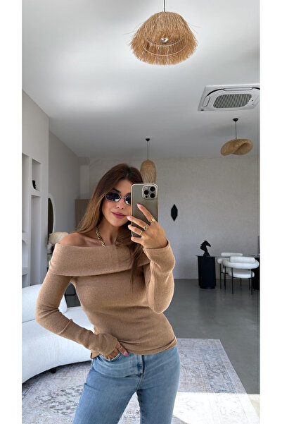 My Blog Camel Madonna Collar Blouse