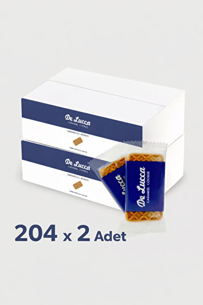 DeLucca Karamelize Bisküvi 5,5 gram 408 li Paket– Ekonomik Horeca Paket