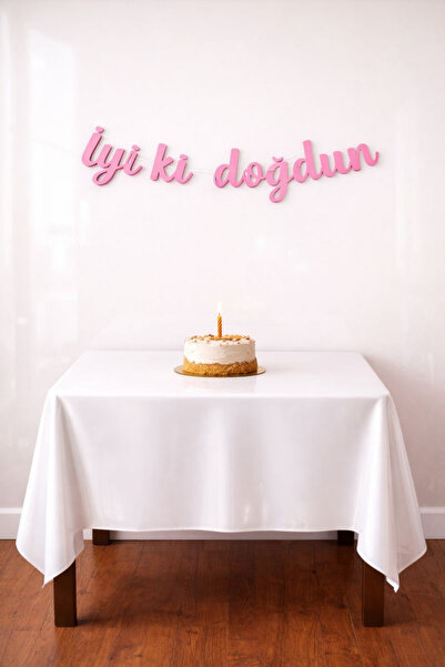 Baloncu Dede Pink Happy Birthday Calligraphy Banner Birthday Ornament