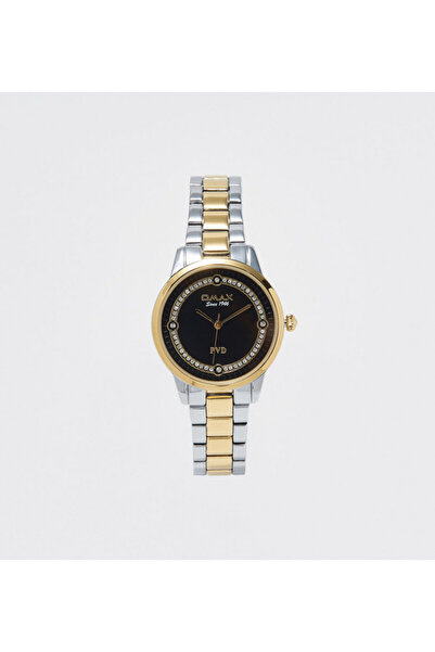 Omax Women's Silver & Gold Stainless Steel Strap Analog Wristwatch