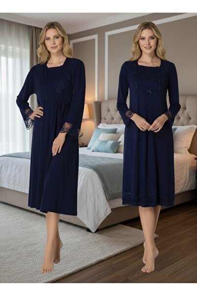 Lohusa Homewear Γυναικείο σετ νυχτικών για εγκύους και μετά τον τοκετό, σε σκ...